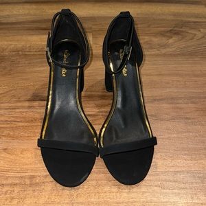 Women’s Altar’d State, black velvet ankle strap dress heels